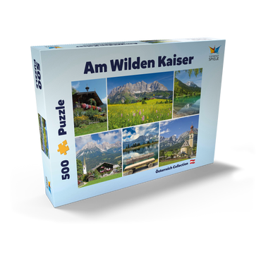 Darstellung des Puzzle Motivs Am Wilden Kaiser: Ellmau, Scheffau und Going in Tirol 500 Puzzle Schachtel Ansicht2