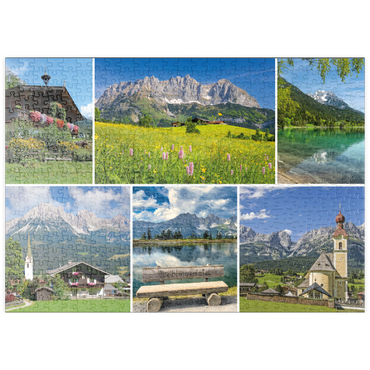 Darstellung des Puzzle Motivs puzzleplate Am Wilden Kaiser: Ellmau, Scheffau und Going in Tirol 500 Puzzle