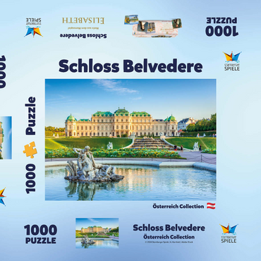Darstellung des Puzzle Motivs Schloss Belvedere in Wien, Österreich 1000 Puzzle Schachtel 3D Modell