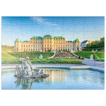 Darstellung des Puzzle Motivs puzzleplate Schloss Belvedere in Wien, Österreich 100 Puzzle