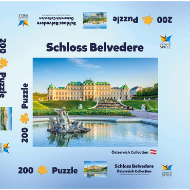 Darstellung des Puzzle Motivs Schloss Belvedere in Wien, Österreich 200 Puzzle Schachtel 3D Modell
