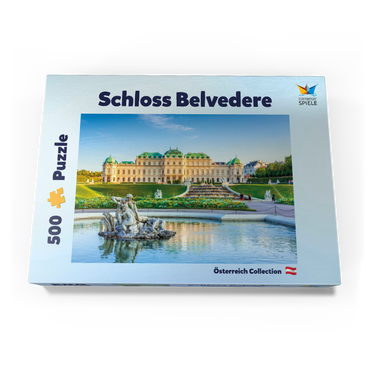 Darstellung des Puzzle Motivs Schloss Belvedere in Wien, Österreich 500 Puzzle Schachtel Ansicht3