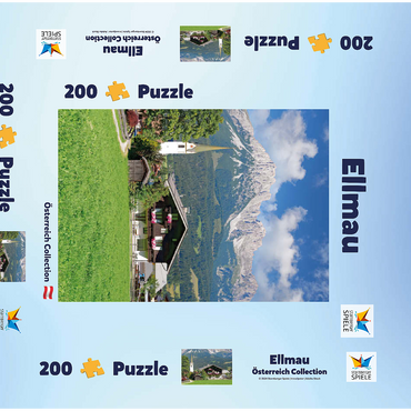 Darstellung des Puzzle Motivs Ellmau am Wilden Kaiser in Tirol, Österreich 200 Puzzle Schachtel 3D Modell