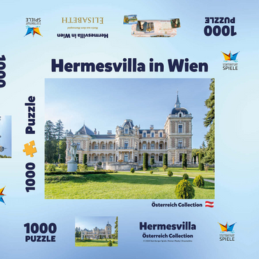Darstellung des Puzzle Motivs Hermesvilla in Wien, Österreich 1000 Puzzle Schachtel 3D Modell