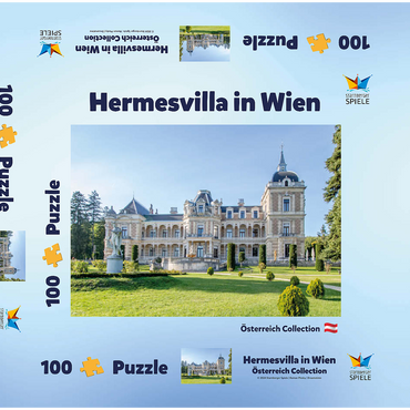 Darstellung des Puzzle Motivs Hermesvilla in Wien, Österreich 100 Puzzle Schachtel 3D Modell