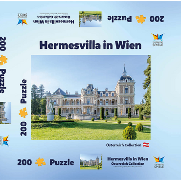 Darstellung des Puzzle Motivs Hermesvilla in Wien, Österreich 200 Puzzle Schachtel 3D Modell