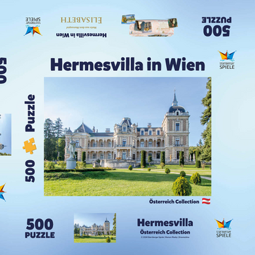 Darstellung des Puzzle Motivs Hermesvilla in Wien, Österreich 500 Puzzle Schachtel 3D Modell