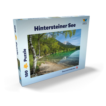 Darstellung des Puzzle Motivs Hintersteiner See bei Scheffau in Tirol 100 Puzzle Schachtel Ansicht2