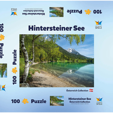 Darstellung des Puzzle Motivs Hintersteiner See bei Scheffau in Tirol 100 Puzzle Schachtel 3D Modell