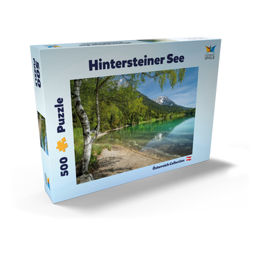Darstellung des Puzzle Motivs Hintersteiner See bei Scheffau in Tirol 500 Puzzle Schachtel Ansicht2