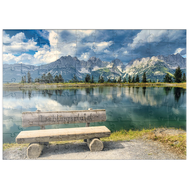 Darstellung des Puzzle Motivs puzzleplate Lieblingsplatzl am Wilden Kaiser, Österreich, Tirol - Kaisergebirge, Astbergsee 100 Puzzle