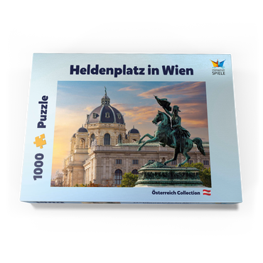 Darstellung des Puzzle Motivs Statue auf dem Heldenplatz in Wien, Naturhistorisches Museum - Österreich 1000 Puzzle Schachtel Ansicht3