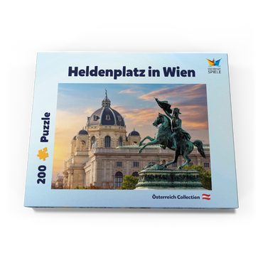 Darstellung des Puzzle Motivs Statue auf dem Heldenplatz in Wien, Naturhistorisches Museum - Österreich 200 Puzzle Schachtel Ansicht3