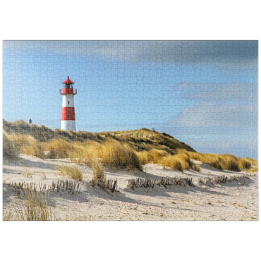 Darstellung des Puzzle Motivs puzzleplate Leuchtturm von List auf der Insel Sylt, Nordsee - Deutschland 1000 Puzzle