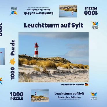 Darstellung des Puzzle Motivs Leuchtturm von List auf der Insel Sylt, Nordsee - Deutschland 1000 Puzzle Schachtel 3D Modell