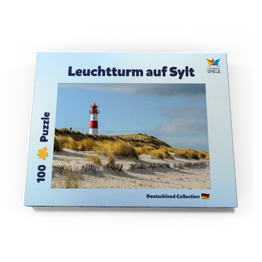 Darstellung des Puzzle Motivs Leuchtturm von List auf der Insel Sylt, Nordsee - Deutschland 100 Puzzle Schachtel Ansicht3