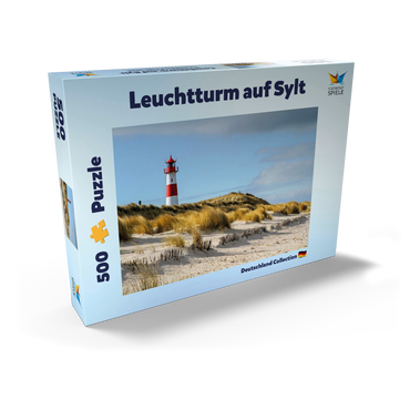 Darstellung des Puzzle Motivs Leuchtturm von List auf der Insel Sylt, Nordsee - Deutschland 500 Puzzle Schachtel Ansicht2