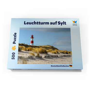 Darstellung des Puzzle Motivs Leuchtturm von List auf der Insel Sylt, Nordsee - Deutschland 500 Puzzle Schachtel Ansicht3