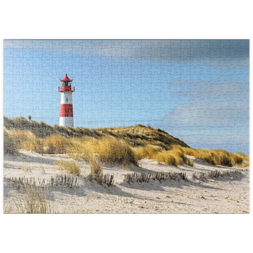 Darstellung des Puzzle Motivs puzzleplate Leuchtturm von List auf der Insel Sylt, Nordsee - Deutschland 500 Puzzle