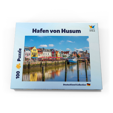 Darstellung des Puzzle Motivs Hafen von Husum, Nordfriesland, Nordsee, Schleswig-Holstein 100 Puzzle Schachtel Ansicht3