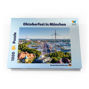 Darstellung des Puzzle Motivs Blick auf das Oktoberfest in München, Theresienwiese, Bayern 1000 Puzzle Schachtel Ansicht3