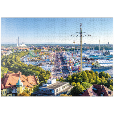 Darstellung des Puzzle Motivs puzzleplate Blick auf das Oktoberfest in München, Theresienwiese, Bayern 1000 Puzzle