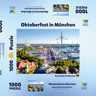 Darstellung des Puzzle Motivs Blick auf das Oktoberfest in München, Theresienwiese, Bayern 1000 Puzzle Schachtel 3D Modell