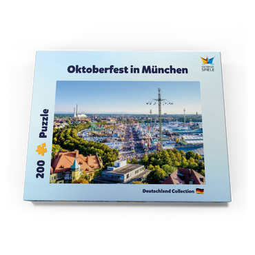 Darstellung des Puzzle Motivs Blick auf das Oktoberfest in München, Theresienwiese, Bayern 200 Puzzle Schachtel Ansicht3