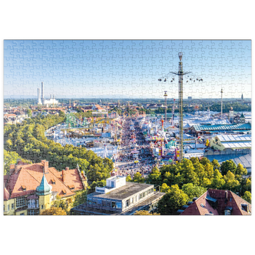 Darstellung des Puzzle Motivs puzzleplate Blick auf das Oktoberfest in München, Theresienwiese, Bayern 500 Puzzle
