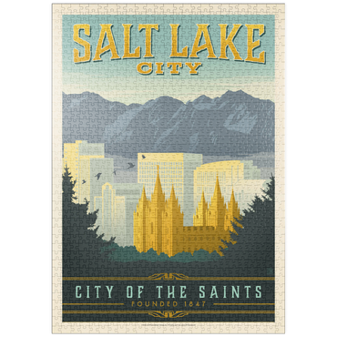 Darstellung des Puzzle Motivs puzzleplate Salt Lake City, Utah, Vintage Poster 1000 Puzzle