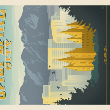 Darstellung des Puzzle Motivs Salt Lake City, Utah, Vintage Poster 1000 Puzzle 3D Modell