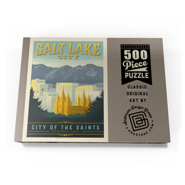 Darstellung des Puzzle Motivs Salt Lake City, Utah, Vintage Poster 500 Puzzle Schachtel Ansicht3