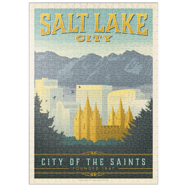 Darstellung des Puzzle Motivs puzzleplate Salt Lake City, Utah, Vintage Poster 500 Puzzle
