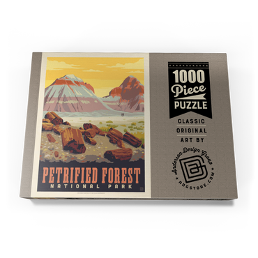Darstellung des Puzzle Motivs Petrified Forest National Park: Painted Hills, Vintage Poster 1000 Puzzle Schachtel Ansicht3