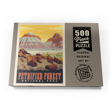 Darstellung des Puzzle Motivs Petrified Forest National Park: Painted Hills, Vintage Poster 500 Puzzle Schachtel Ansicht3
