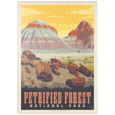 Darstellung des Puzzle Motivs puzzleplate Petrified Forest National Park: Painted Hills, Vintage Poster 500 Puzzle