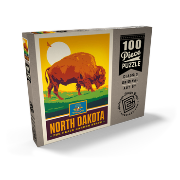 Darstellung des Puzzle Motivs North Dakota: The Peace Garden State 100 Puzzle Schachtel Ansicht2