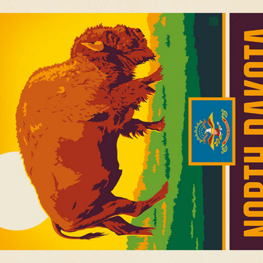 Darstellung des Puzzle Motivs North Dakota: The Peace Garden State 500 Puzzle 3D Modell