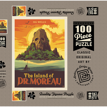 Darstellung des Puzzle Motivs The Island Of Dr. Moreau: H.G. Wells 100 Puzzle Schachtel 3D Modell