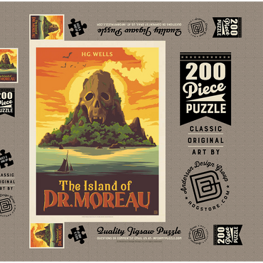 Darstellung des Puzzle Motivs The Island Of Dr. Moreau: H.G. Wells 200 Puzzle Schachtel 3D Modell