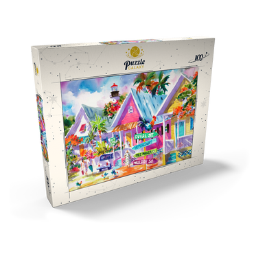 Darstellung des Puzzle Motivs Conch Republic – Aquarellkunst 100 Puzzle Schachtel Ansicht2