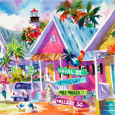 Darstellung des Puzzle Motivs Conch Republic – Aquarellkunst 100 Puzzle 3D Modell