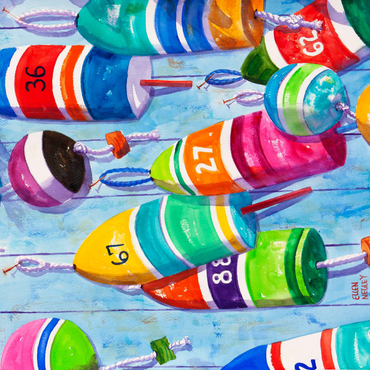 Darstellung des Puzzle Motivs Blaue Bojen – Aquarellkunst 1000 Puzzle 3D Modell