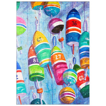 Darstellung des Puzzle Motivs puzzleplate Blaue Bojen – Aquarellkunst 200 Puzzle