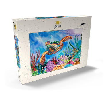 Darstellung des Puzzle Motivs Reef Rider – Aquarellkunst 1000 Puzzle Schachtel Ansicht2