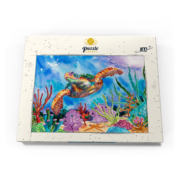 Darstellung des Puzzle Motivs Reef Rider – Aquarellkunst 100 Puzzle Schachtel Ansicht3
