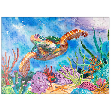Darstellung des Puzzle Motivs puzzleplate Reef Rider – Aquarellkunst 200 Puzzle