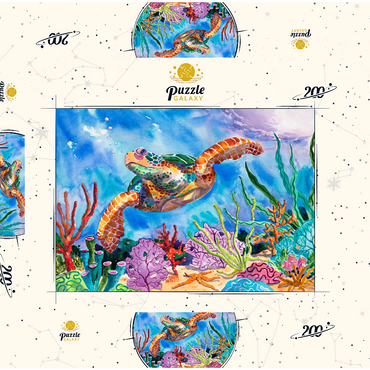 Darstellung des Puzzle Motivs Reef Rider – Aquarellkunst 200 Puzzle Schachtel 3D Modell