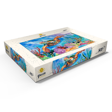 Darstellung des Puzzle Motivs Reef Rider – Aquarellkunst 500 Puzzle Schachtel Ansicht1
