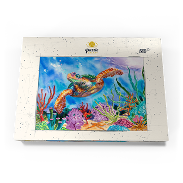 Darstellung des Puzzle Motivs Reef Rider – Aquarellkunst 500 Puzzle Schachtel Ansicht3